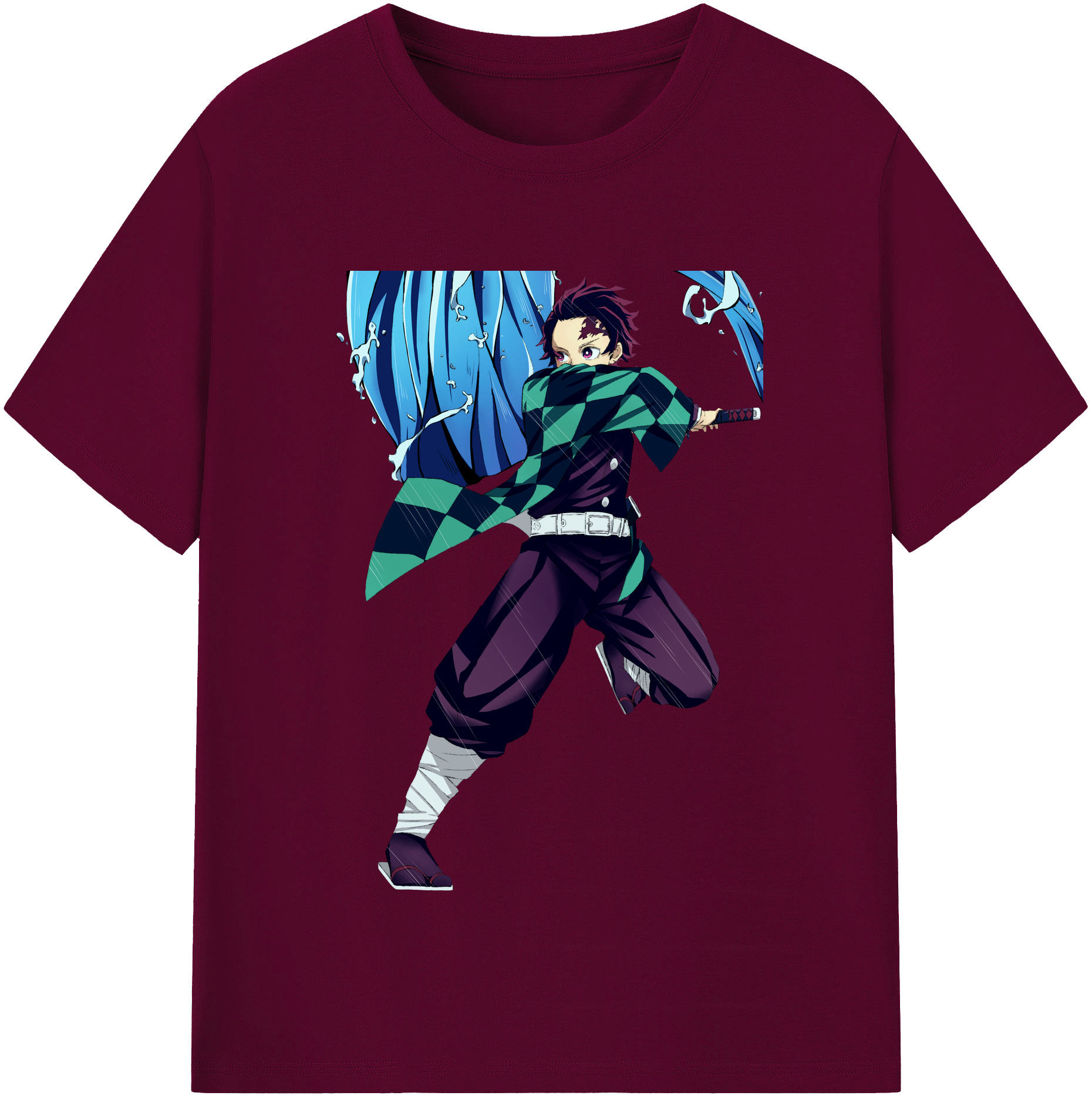 （画像用） 鬼滅の刃 竈門 炭治郎／かまど たんじろう Kamado Tanjirou レディースカジュアルプリントTシャツ（綿100％）